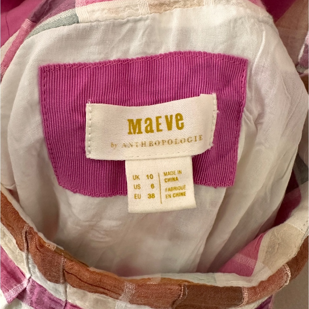 Anthropologie Maeve Ombré Plaid Midi Sundress- NWOT - Picture 7 of 7